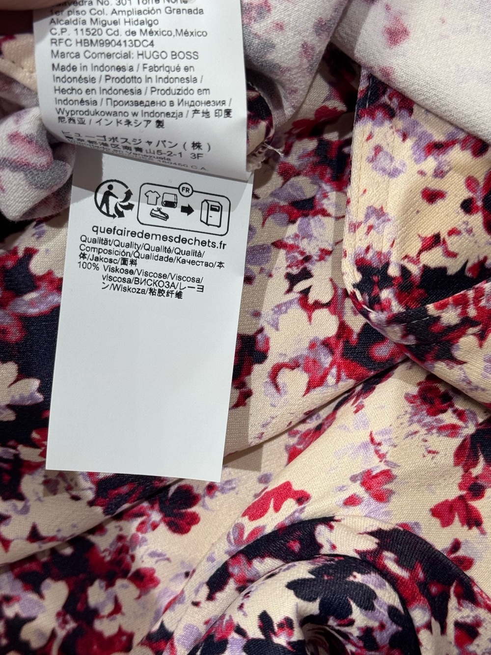 Boss Hugo Boss Sz 6 Dress Long Sleeve Floral Shirtdress Midi Classic Fall Luxury - Picture 11 of 14